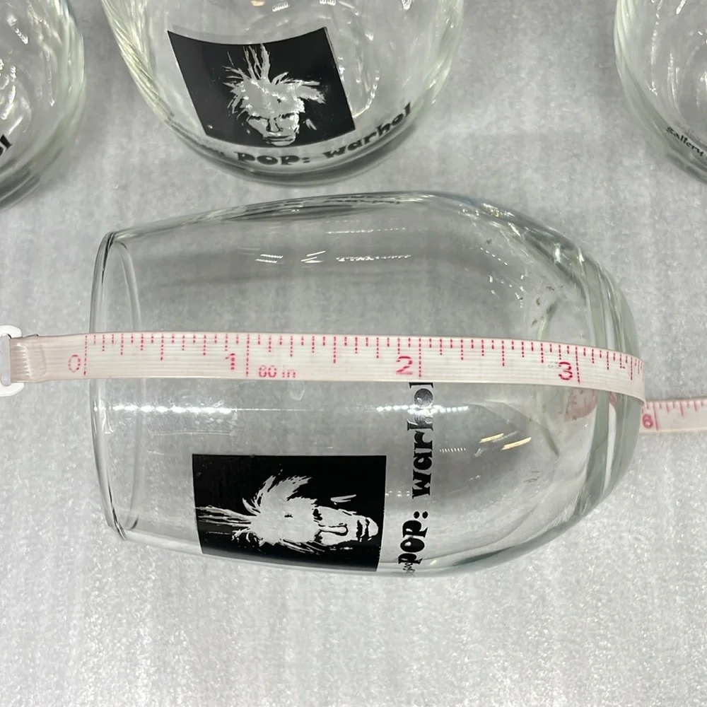 Andy Warhol Art Gallery Goes Pop Stemless Wine Glasses Set of 4